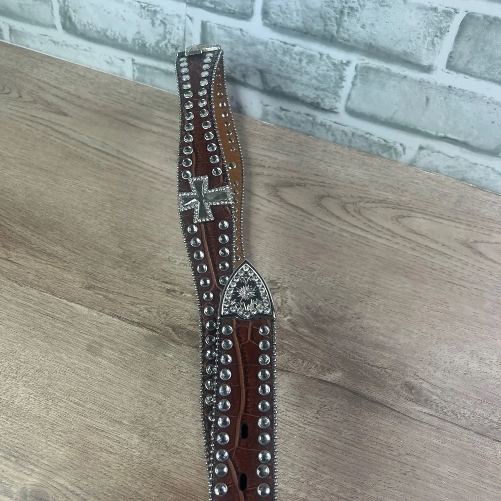 Blazin‎ Roxx brown leather Belt - Picture 3 of 5